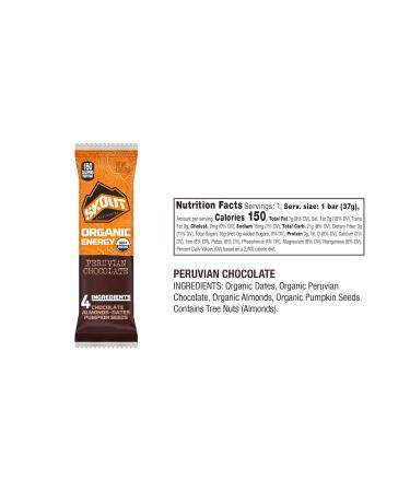 Skout Backcountry Organic Energy Bars - Peruvian Chocolate (12 Count) | Buy Internationally - Buy Online on GoSupps.com