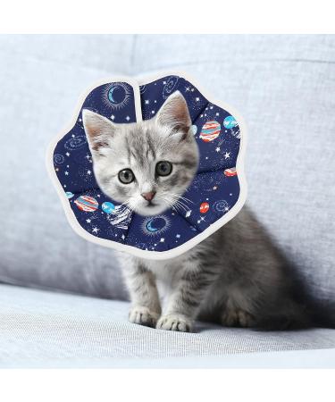Cobee Soft Cat Cone Collar Protective Cute Small Cat Recovery Collar Adjustable Fasteners Collars for Kittens Cats E-Collars After Surgery Protective Wound Healing Fit 6.3"-9" Neck Circumference Planet - Buy Online on GoSupps.com
