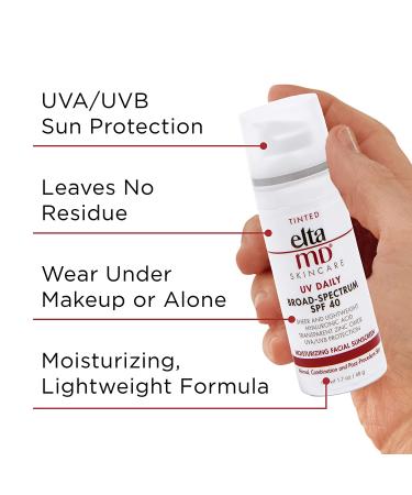 EltaMD UV Daily SPF 40 Tinted Sunscreen Moisturizer with Hyaluronic Acid - 1.7 oz - Buy Online on GoSupps.com