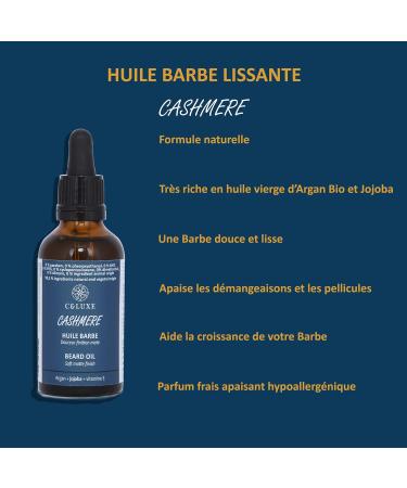  CELUXE Cashmere smoothing and protective beard oil for men with natural oils: organic argan jojoba vitamin E for softness and growth. - Buy Online on GoSupps.com