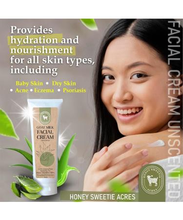 Honey Sweetie Acres Goat Milk Facial Cream 2 oz Moisturizer with Aloe Jojoba & Avocado Oils Fragrance-Free & Paraben-Free Face Cream - Buy Online on GoSupps.com