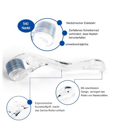 Buy Koi Beauty Dermaroller for Hair Growth | 540 Stainless Steel Needles | 0.5mm Microneedling Tool for Beard Scalp & Face - Ideal for Men & Women - Buy Online on GoSupps.com