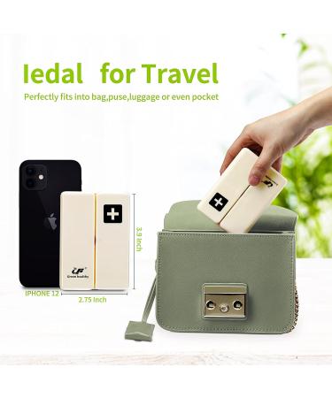 Daily Pill Organizer - Portable Travel Case for Vitamins Medications & Supplements - Magnetic Design Dustproof & Damp Proof - Apricot Color - Buy Online on GoSupps.com