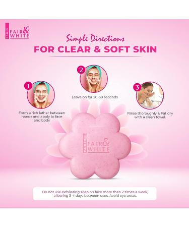 Fair & White So White Skin Brightening Soap 200g - Exfoliating Soap for Dark Spots on Body, Knees, Underarm - 7 oz - Buy Online on GoSupps.com