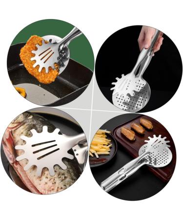 Frcolor Stainless Steel Grill Tongs - Versatile Kitchen Tool for Roasting Fish & Frying | Food Clip & Oil Strainer | Ideal for Cooking & Baking - Buy Online on GoSupps.com
