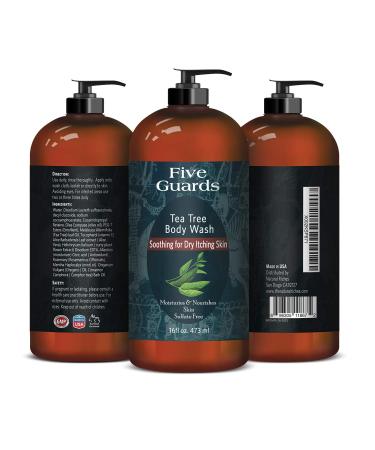 Tea Tree Oil Body Wash with Mint - 16 fl oz - Removes Body Odor - Botanical Shower Gel Soap for Women & Men with Oregano, Rosemary, Cinnamon Oil - Buy Online on GoSupps.com
