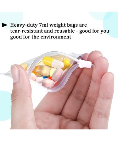 Reusable Zippered Pill Pouch Set - 12 Clear Plastic Bags with Slide Lock for Travel Medicine Organization and Storage of Pills and Small Items - Buy Online on GoSupps.com