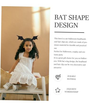 FRCOLOR 2 Sets Bat Headband Hair Clip Halloween Headbands for Women Halloween Decor Bat Headbands Bat Cosplay Ears Hair Hoops Halloween Prop Black Clips Hair Clips Party Headband Fabric - Buy Online on GoSupps.com