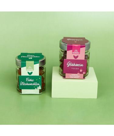  naschlabor Set of 2 Christmas candies in a glass | Premium fruit gummies in a gift jar | 240g of gummy bears for gifting | Perfect for the Christmas season | Gift for - Buy Online on GoSupps.com