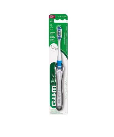 GUM Travel Toothbrush with Antibacterial Bristles & Folding Handle Soft Bristles Compact 1 Toothbrush Colour May Vary 1 count (Pack of 1) Toothbrush - Buy Online on GoSupps.com