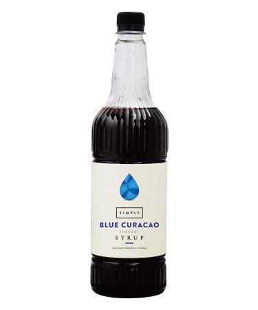 Simply Blue Curacao Syrup Vegan & Nut Free Flavoured Syrup for Coffee Cocktails & Baking (1 Litre) 1 l (Pack of 1) Single