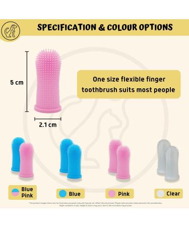 Pawsonly Finger Toothbrush for Dogs & Cats - Set of 2 with Storage Box | Silicone Dental Care | Ideal for Small Pets | Pink Dog Toothbrush - Buy Online on GoSupps.com