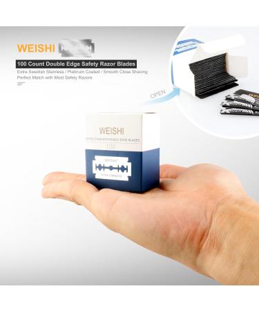 WEISHI Double Edge Safety Razor Blades - 100 Count Extra Stainless - Ideal for Smooth Shaving Worldwide - Buy Online on GoSupps.com