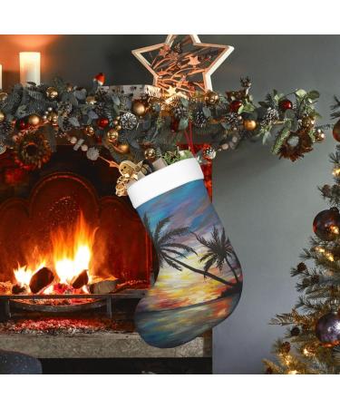 Ffexs Pier Lights Velvet Christmas Socks One Size Tropical Sunset for New Year & Holiday Cheer - Buy Online on GoSupps.com
