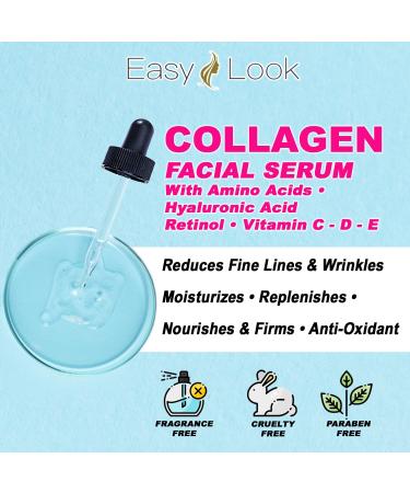 Collagen Serum for Face - Anti-Aging & Hydrating Facial Serum | Reduce Fine Lines & Wrinkles - 2oz - Buy Online on GoSupps.com