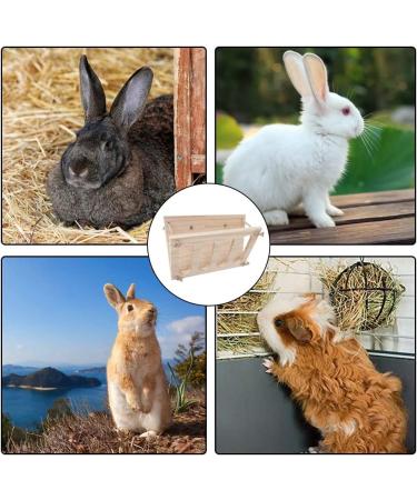Wood Rabbit Hay Feeder Less Wasted Wooden Food Feeding Rack Biting Resistant Pet Wooden Hay Manger for Rabbit Guinea Pig Chinchilla Hamster - Buy Online on GoSupps.com