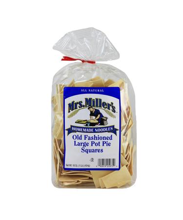 Mrs. Millers Homemade Old Fashioned Large 2 Pot Pie Squares 16 oz. Bag (2 Bags) 1 Pound (Pack of 2)