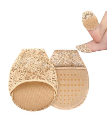 Foot Pads Forefoot Pads Breathable Soft Toe Topper Socks Reusable High Heel Cushion Inserts for Women Girls Gifts High Heels Forefoot Sweat Cushion Foot Pads for Paain Relief 1 pair Beige