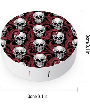 Skull And Tentacles of The Octopus Round Case For Contact Lens Kit Storage Box with Mirror Printed - Buy Online on GoSupps.com