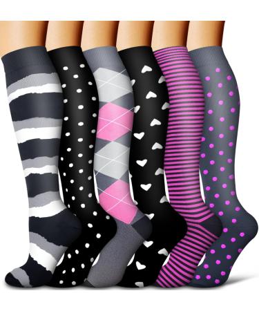 Compression socks for men and women ideal for running sports varicose veins travel 02 Black/Grey/Black/Grey/Red/Grey L-XL