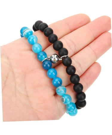 CALLARON 2 Pairs Matching Beaded His and Hers Magnetic for Couples Couple Distance Couples Wristbands Promise Mens Bangle Bracelet Valentine's Day Gift Alloy Wrist Chain Lovers Crown 7x6.5cmx5pcs As Shownx5pcs - Buy Online on GoSupps.com