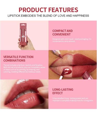  Tanxemery Lip Pencil and Lipstick Makeup Kit | Pigmented | Gloss Makeup | For Women and Girls - Everyday Beauty Evening Travel Dates - Buy Online on GoSupps.com