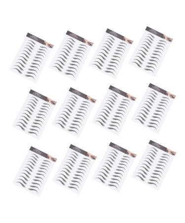 Housoutil 12 Sheets Waterproof Eyebrow Stickers Temporary Brow Tattoos Men Imitation Eyebrow Template 6d Hair 21x15cm Black