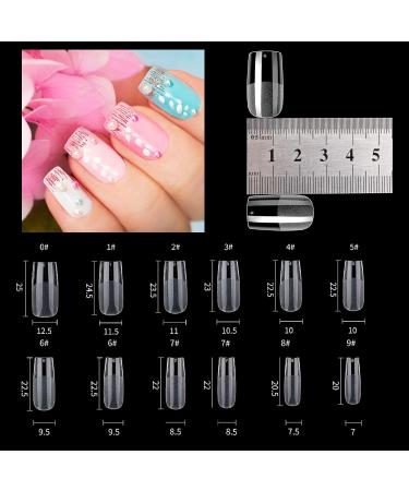 500 PCS Nail Tips Set - Full Cover Clear Acrylic Fingernails for Gel & DIY Nail Art | 12 Sizes Medium Square for Nail Studios - Buy Online on GoSupps.com