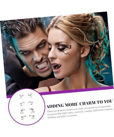 BIUDECO 4 Pairs Halloween Temporary Eyeliner Stickers Black Stickers Temporary Eye Makeup Decals - Buy Online on GoSupps.com