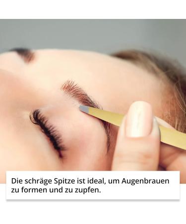 Rubis Gold Tweezers - Precision Eyebrow Plucking | Professional Fine & Pointed Sloping Tips for Hair Removal - International Shipping - Buy Online on GoSupps.com