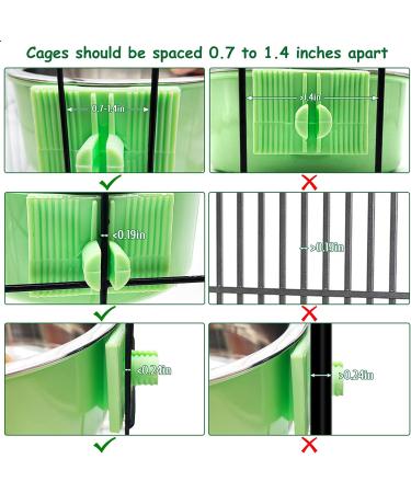 kathson Crate Dog Bowl 2pcs (Blue Green) - Removable Stainless Steel Hanging Pet Cage Bowl for Cat, Puppy, Birds, Rats, Guinea Pigs - Food & Water Feeder Coop Cup - Buy Online on GoSupps.com