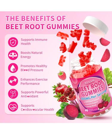 Beet Root Gummies for Women & Men Beetroot Supplement Beet Chews with Vitamins Grape Seed for Antioxidant Supoort & Immune Health Sugar-Free/Vegan/Organic Raspberry Flavor 60 Count Raspberry 60 Count (Pack of 1) - Buy Online on GoSupps.com