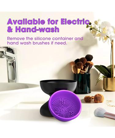 Electric Makeup Brush Cleaner Set - Automatic Spinner, Cleaning Mat - Christmas Gift for Her - Purple - Buy Online on GoSupps.com