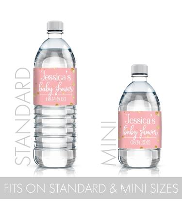 Custom Pink & Gold It's a Girl Baby Shower Water Bottle Labels - Set of 24 Stickers - Buy Online on GoSupps.com