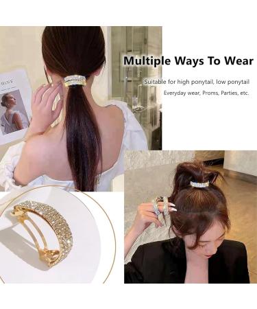 JYTDBCS Crystal Hair Clips Barrettes Slides Grips for women Hair Accessories Crystal Hairpins Everyday Wear Prom Party Ponytail Holder Women Girl Birthday Gift (Silver+Gold) - Buy Online on GoSupps.com