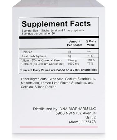 DNA Calcium 1000mg & Vitamin D3 880 IU Effervescent Granules - 30 Sachets - Buy Online on GoSupps.com