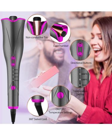 Automatic Curling Iron - Auto Hair Curler Wand with 4 Temp Settings Dual Voltage & Fast Heating for Perfect Curls - Buy Online on GoSupps.com