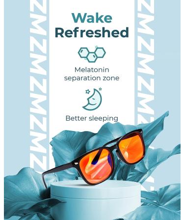 99.9% Blue Light Glasses - Anti-Glare Computer & Gaming Eyewear for Better Sleep, Eye Strain Relief, Headache & Migraine Prevention - Black Wayfarer Orange Lens - Buy Online on GoSupps.com