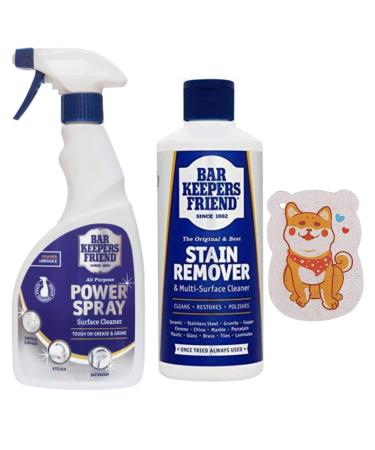 LEDYSS Wood Pulp Eco Friendly Dishwasher Compressed Cleaning Kitchen Sponge 1x Bar Keepers Friend Stain Remover Powder 250g and 1x Bar Keepers Friend Power Spray 500ml