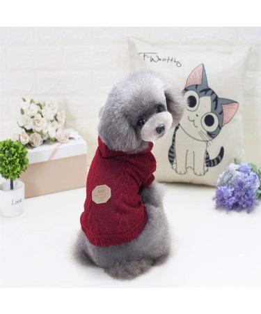 Cozy Dog Sweater with Hood | RDC Wool Turtleneck Fleece Coat for Small & Medium Dogs & Cats - Winter Warmth in Red (M) - Buy Online on GoSupps.com