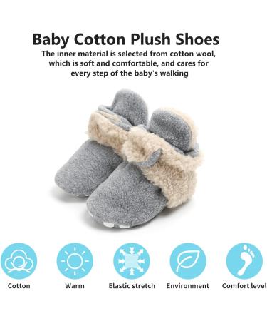 TMEOG Baby Booties Slippers - Infant Boots for Boys & Girls 0-6 Months - Winter Sock Crib Shoes - Light Grey White Furry - Newborn First Walking Shoes (0-18 Months) - Buy Online on GoSupps.com