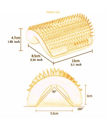 Cat Self Groomer with Catnip Pouch 4 Pack - Wall Corner Scratcher & Soft Grooming Combs for Short/Long Fur Cats - Cat Brush Toy for Indoor Cats & Kittens - Buy Online on GoSupps.com