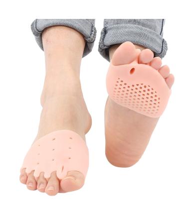 Toe Spreaders for Women Silicone Anti Friction Toe Protector Bundles Correction Women Toe Straighters for Grooved Toes Men's and Women's Small Toe Protective Caps (5 Pairs)(Colour)