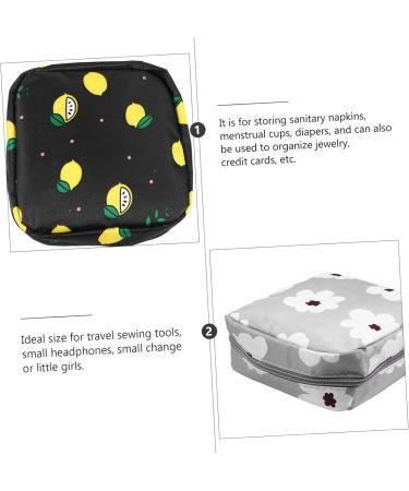 Exceart 2PC Feminine Pad Holder - Portable Sanitary Napkin Storage Bags for Women | Cotton Cloth Towel Organizer - Buy Online on GoSupps.com