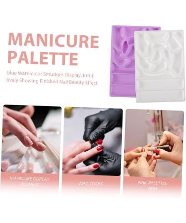 FRCOLOR 4 Pi ces Palette de Manucure R utilisable Plastique pour M lange de Couleurs Vernis Gel Palette Nail Art Professionnelle Blanche et Violette pour Salon et Cr ations DIY - Buy Online on GoSupps.com