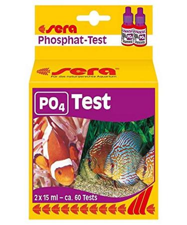 SERA 04930 Phosphate test (P04) water test for approx. 60 measurements measures the phosphate content reliably and precisely the phosphate content for sweet and sea water in the aquarium or pond 1 piece (1 pack) colorless (1 Pack)