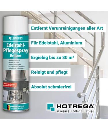 Hotrega Stainless Steel Care Spray | Premium Cleaner & Care Kit (500ml + 2 Microfiber Cloths) - Shine & Protect Your Stainless Steel - Buy Online on GoSupps.com
