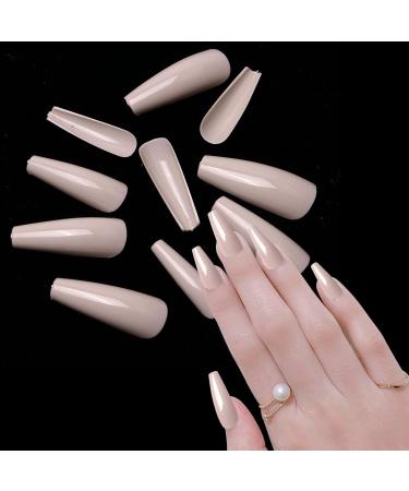 Siusio 400 Colorful Coffin Full Cover Press-On Acrylic Nails - Extra Long Pink Ballerina Artificial Tips for Women & Girls Nail Art Decoration - Buy Online on GoSupps.com