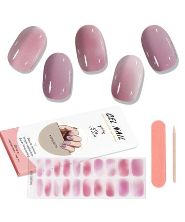 Kalolary Gel Nail Polish Strips Semi Cured Nail Gel Art Sticker Waterproof Full Nail Wraps Decal Sets with Nail File and Stick for Women Girls Nail Art Decor (UV/LED Lamp Required) (10)
