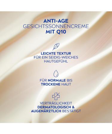 Nivea Sun UV Face Q10 Anti-Age Sunscreen SPF 30 - Moisturizing Facial Protection Against UVA/UVB Rays (50 ml) - Buy Online on GoSupps.com